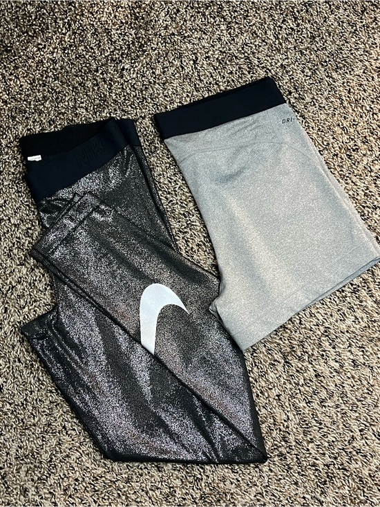 Nike Pants - Nike Pro Dri-FIT Leggings & Compression Shorts Bundle | Gray & Black